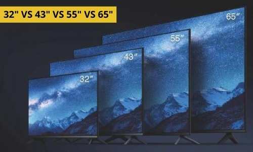 55 inch tv dimensions comparison with 32 inch 43 inch and 65 inch