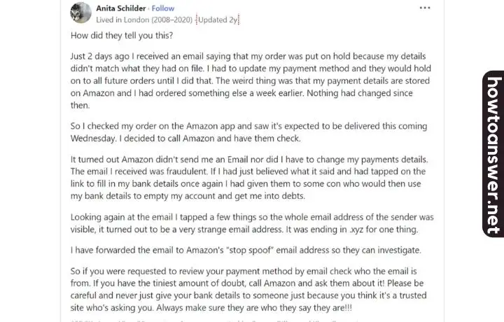 amazon beware of scam - Payment Revision Needed Amazon